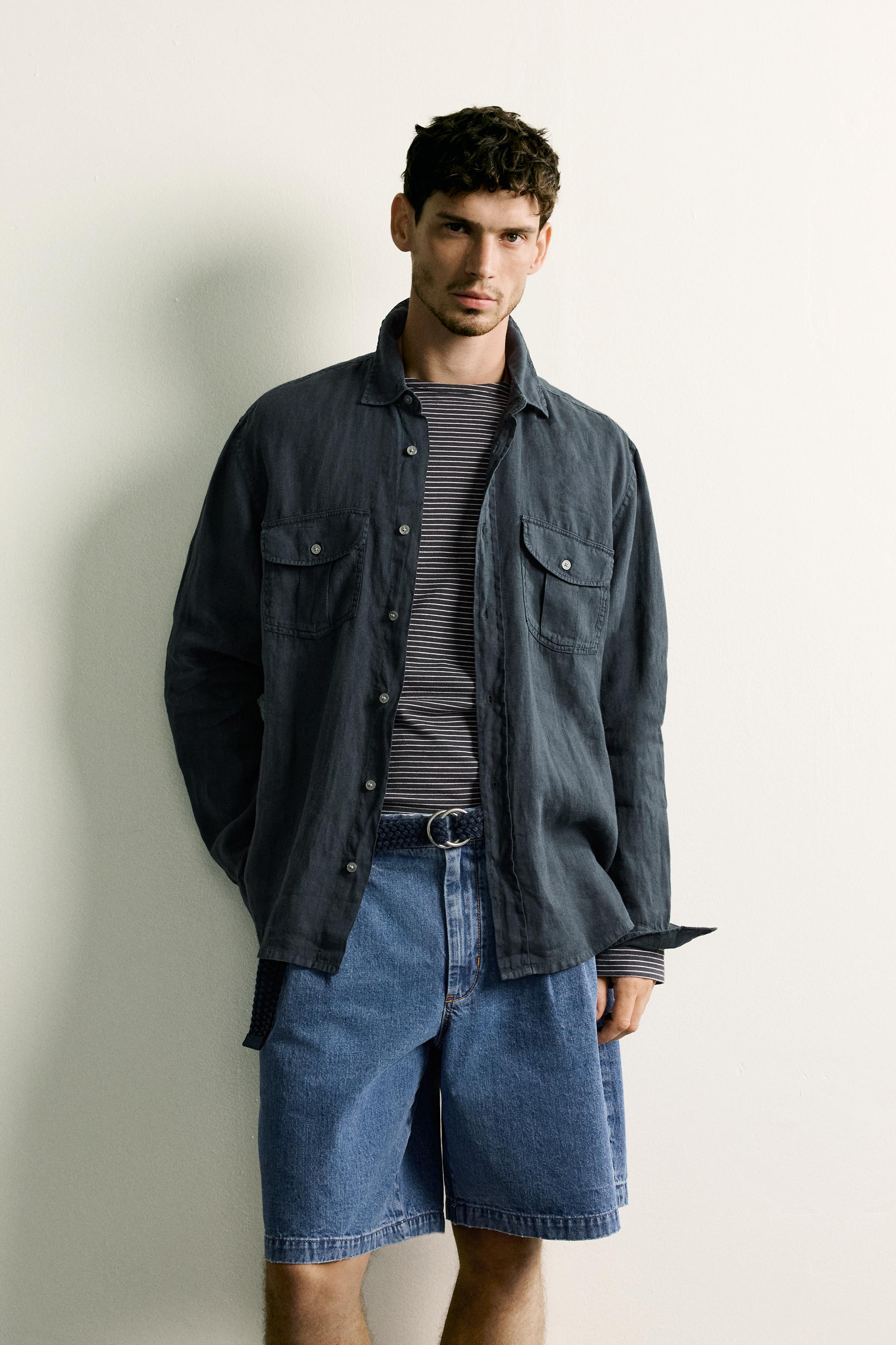 RELAXED FIT 100% LINEN SHIRT
